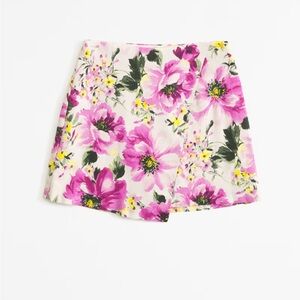 A&F Scarlett Linen-Blend Wrap Mini Skort